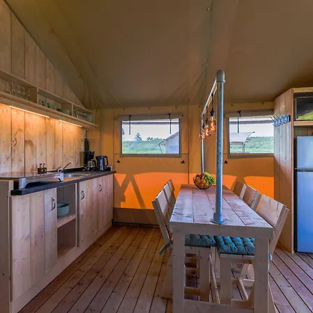 Luxury tent Glamping Tent With Kitchen And Bathroom, On A On The Ijsselmeer *